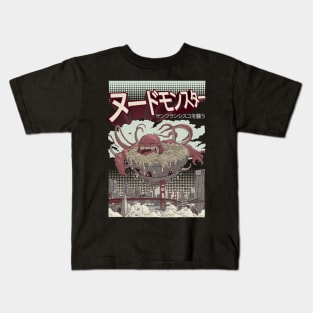 Attack Of The Ramen Noodle Monster 02 Kids T-Shirt